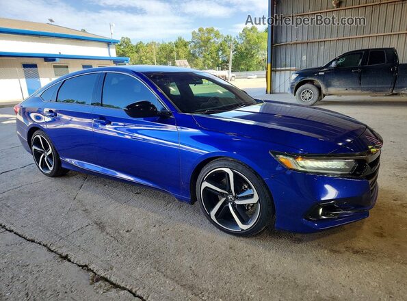 1HGCV1F34NA048674 2022 HONDA ACCORD Blue Передня права чверть