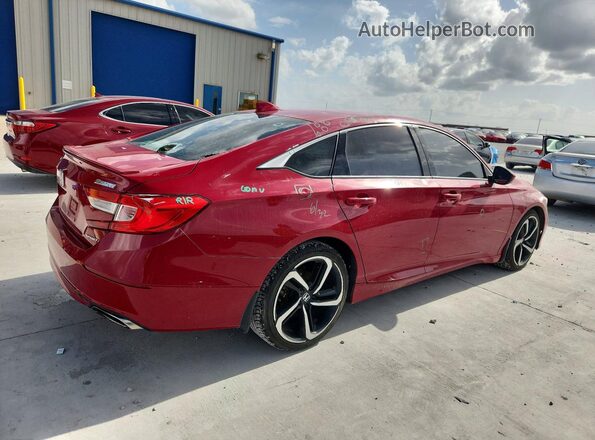 1HGCV1F35JA054736 2018 HONDA ACCORD Red Задня права чверть