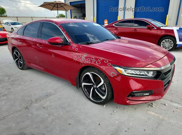 1HGCV1F35JA054736 2018 HONDA ACCORD Red Передня права чверть