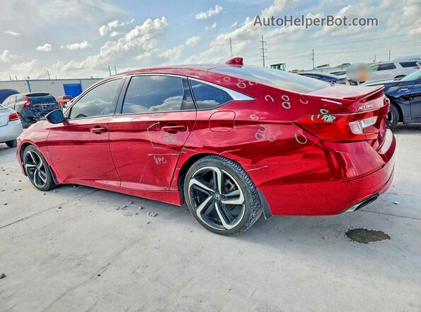 1HGCV1F35JA054736 2018 HONDA ACCORD Red Задня ліва чверть