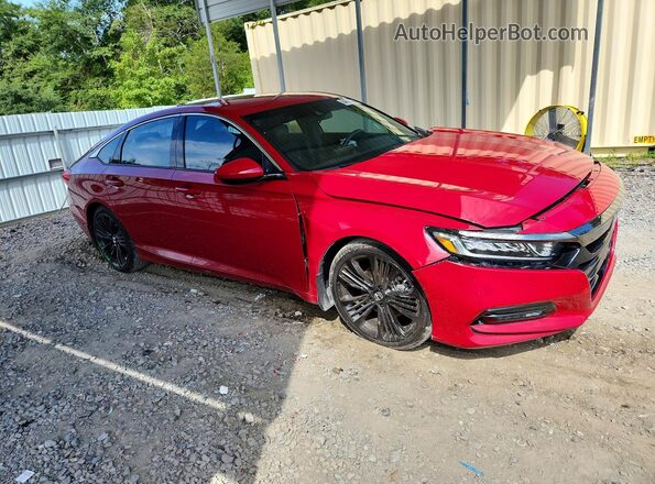 1HGCV1F35JA065591 2018 HONDA ACCORD Red Передня права чверть