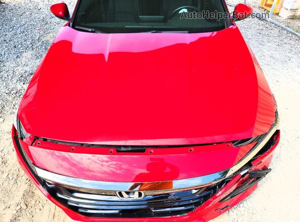 1HGCV1F35JA065591 2018 HONDA ACCORD Red Вид задньої частини салону