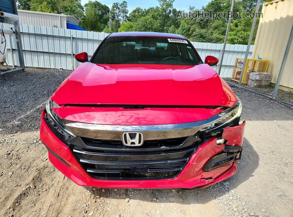 1HGCV1F35JA065591 2018 HONDA ACCORD Red Вид спереду