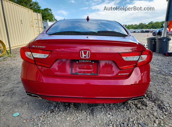 1HGCV1F35JA065591 2018 HONDA ACCORD Red Вид ззаду