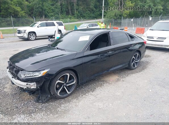 1HGCV1F35JA166386 2018 HONDA ACCORD Black Przód lewy