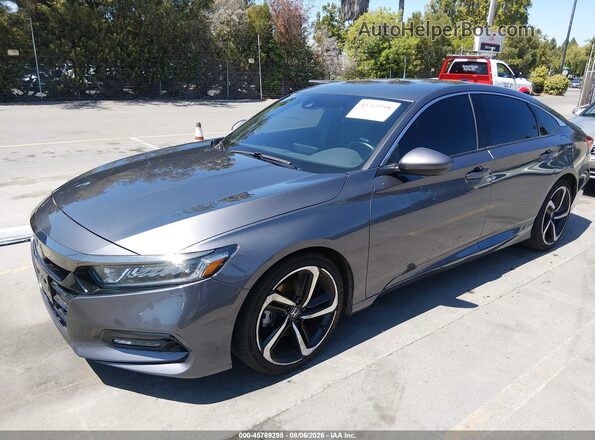 1HGCV1F35JA206563 2018 HONDA ACCORD Gray Przód lewy