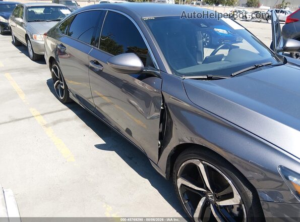 1HGCV1F35JA206563 2018 HONDA ACCORD Gray Widok z przodu