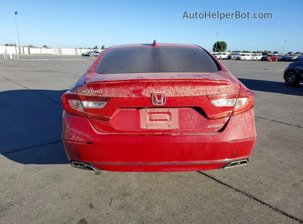 1HGCV1F35JA240115 2018 HONDA ACCORD Red უკანა ხედი