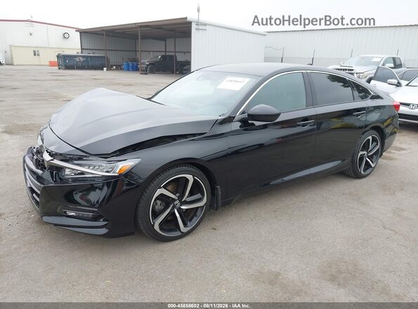 1HGCV1F35KA047710 2019 HONDA ACCORD Black წინა მარცხენა ხედი სამი მეოთხედიდან