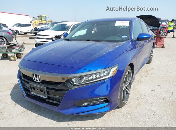 1HGCV1F35KA100681 2019 HONDA ACCORD Синий Передняя левая четверть