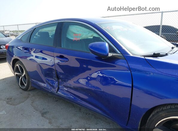 1HGCV1F35KA100681 2019 HONDA ACCORD Синий Вид спереди