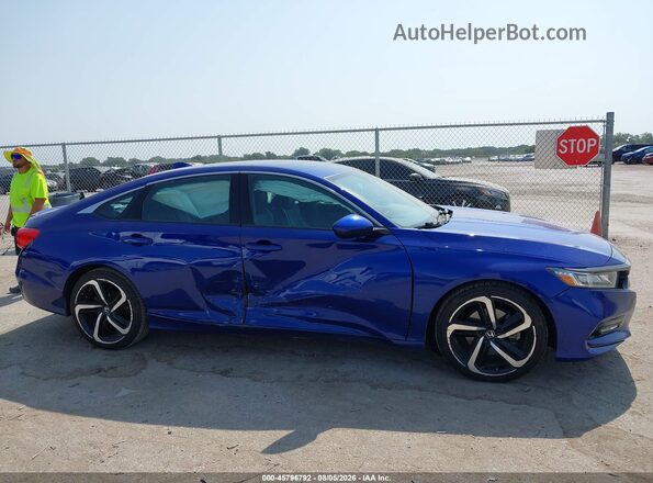1HGCV1F35KA100681 2019 HONDA ACCORD Синий Вид задней части салона