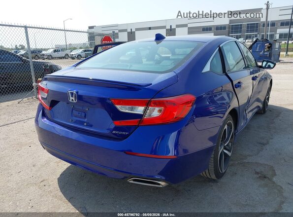 1HGCV1F35KA100681 2019 HONDA ACCORD Синий Задняя правая четверть