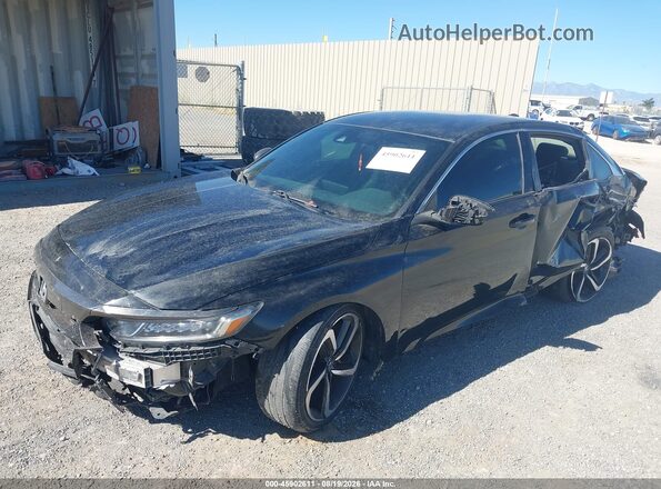 1HGCV1F35KA121871 2019 HONDA ACCORD Black Front left