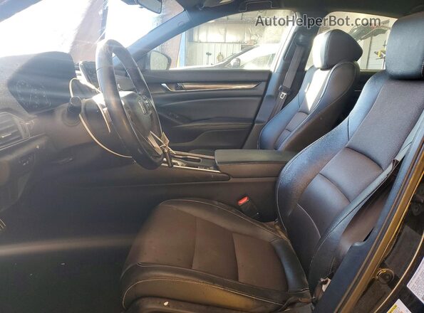 1HGCV1F35KA122440 2019 HONDA ACCORD Black Вид салону спереду
