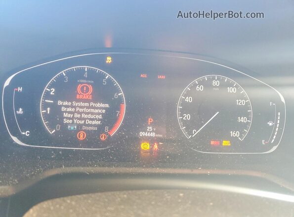 1HGCV1F35KA122440 2019 HONDA ACCORD Black Вид щитка приладів