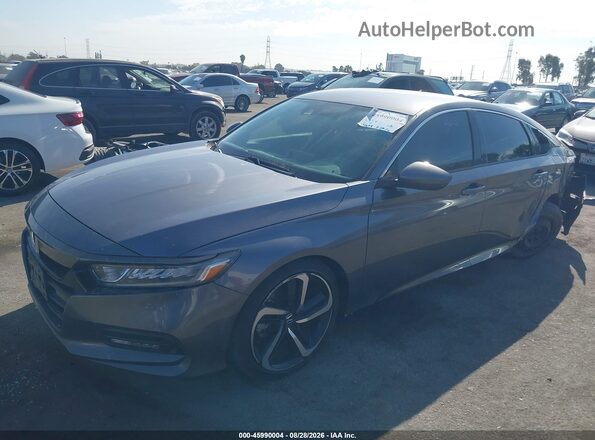 1HGCV1F35KA162887 2019 HONDA ACCORD Gray Передня ліва чверть