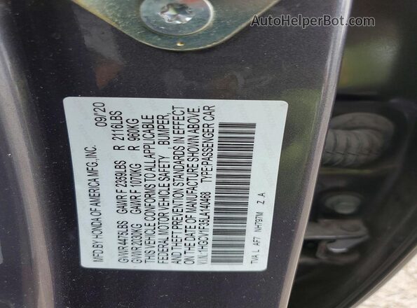 1HGCV1F35LA140468 2020 HONDA ACCORD Silver Engine compartment view