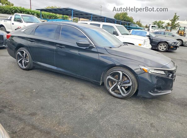 1HGCV1F35MA017965 2021 HONDA ACCORD Черный Передняя правая четверть