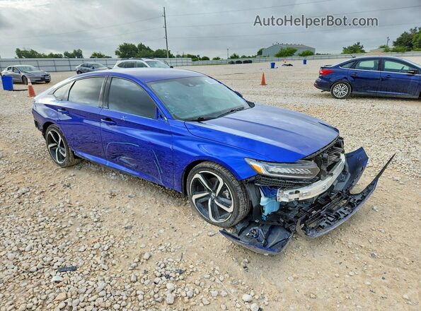 1HGCV1F35NA121597 2022 HONDA ACCORD Blue Przód prawy