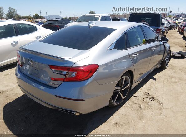 1HGCV1F36JA218740 2018 HONDA ACCORD Серебряный Задняя правая четверть