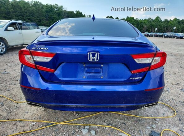 1HGCV1F36KA008477 2019 HONDA ACCORD Синий Вид сзади