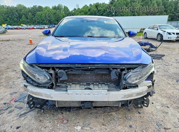 1HGCV1F36KA008477 2019 HONDA ACCORD Синий Вид спереди