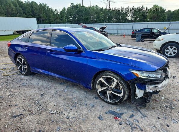 1HGCV1F36KA008477 2019 HONDA ACCORD Синий Передняя правая четверть