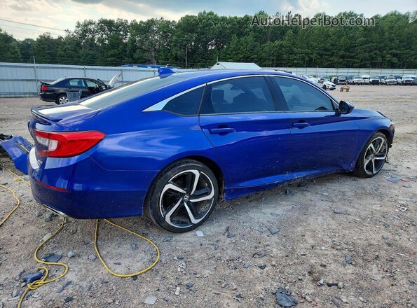1HGCV1F36KA008477 2019 HONDA ACCORD Синий Задняя правая четверть