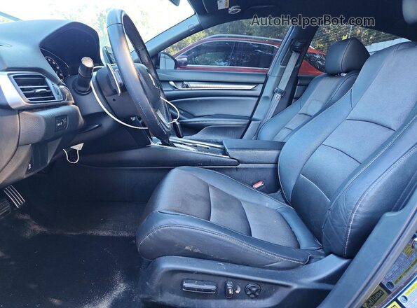 1HGCV1F36KA025635 2019 HONDA ACCORD Black Вид салону спереду