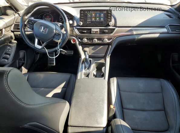 1HGCV1F36KA042418 2019 HONDA ACCORD Black Widok deski rozdzielczej