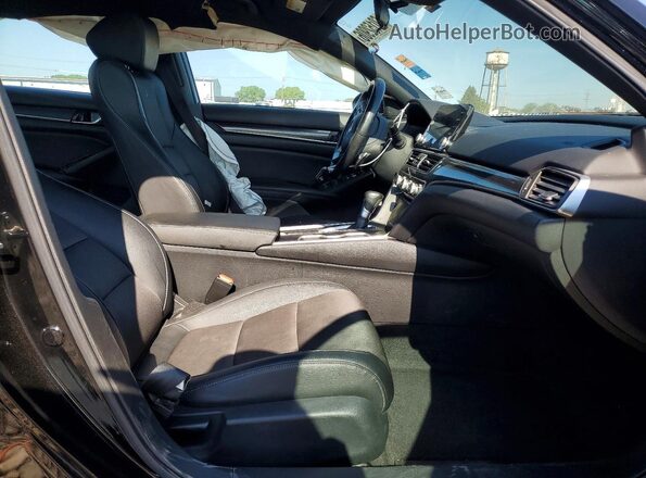 1HGCV1F36KA042418 2019 HONDA ACCORD Black Widok wnętrza z przodu