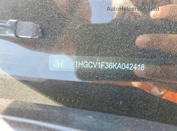 1HGCV1F36KA042418 2019 HONDA ACCORD Black Widok komory silnika
