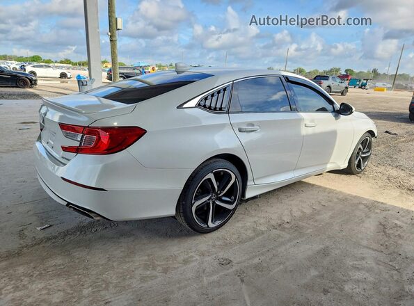 1HGCV1F36KA145709 2019 HONDA ACCORD White Rear right