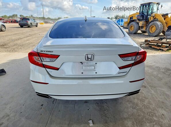 1HGCV1F36KA145709 2019 HONDA ACCORD White Rear view