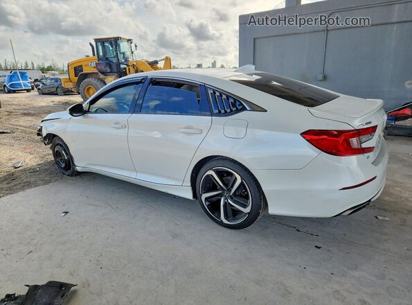 1HGCV1F36KA145709 2019 HONDA ACCORD White Rear left