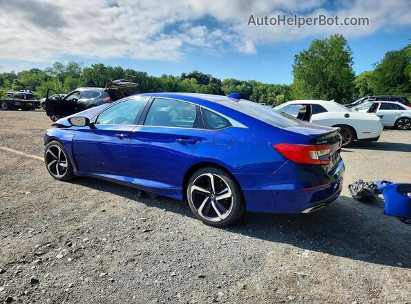 1HGCV1F36KA170223 2019 HONDA ACCORD Blue Trasero izquierdo