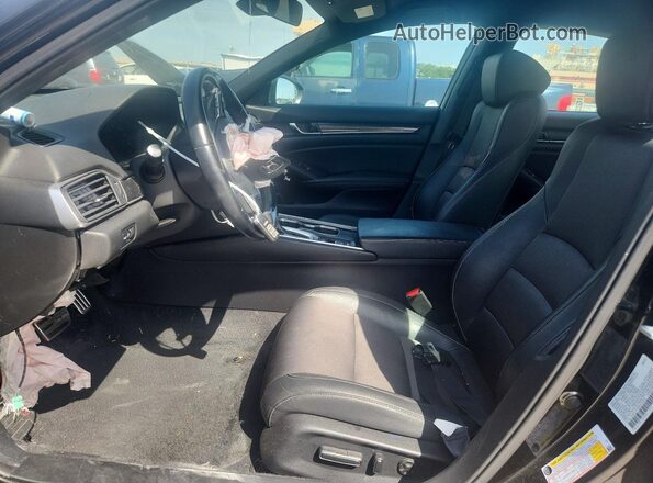 1HGCV1F36MA102975 2021 HONDA ACCORD Black Вид салону спереду
