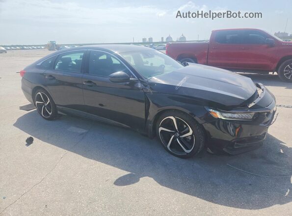 1HGCV1F36MA102975 2021 HONDA ACCORD Black Передня права чверть