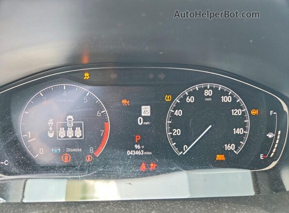 1HGCV1F36MA104693 2021 HONDA ACCORD White ხელსაწყოთა პანელის ხედი