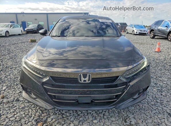 1HGCV1F36MA122787 2021 HONDA ACCORD Black Widok z przodu