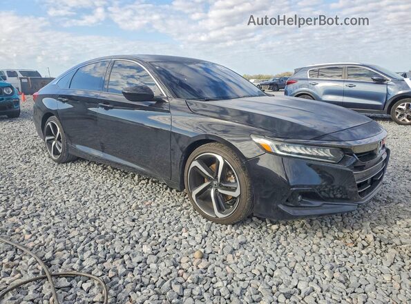 1HGCV1F36MA122787 2021 HONDA ACCORD Black Przód prawy