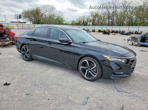 1HGCV1F37JA103340 2018 HONDA ACCORD Black Передня права чверть
