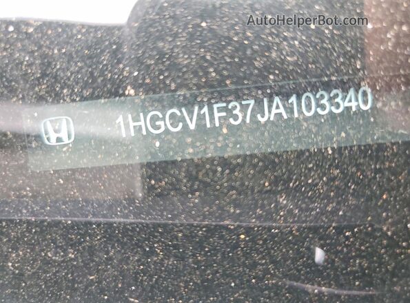 1HGCV1F37JA103340 2018 HONDA ACCORD Black Вид підкапотного простору