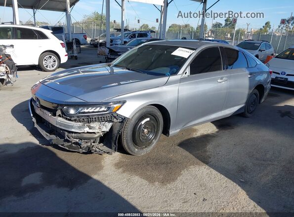 1HGCV1F37JA239919 2018 HONDA ACCORD Silver წინა მარცხენა ხედი სამი მეოთხედიდან