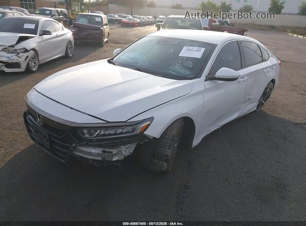 1HGCV1F37JA242416 2018 HONDA ACCORD Белый Передняя левая четверть