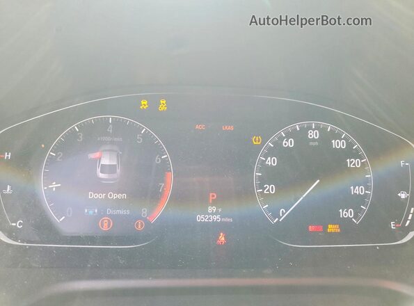 1HGCV1F37KA082202 2019 HONDA ACCORD White Widok zestawu wskaźników