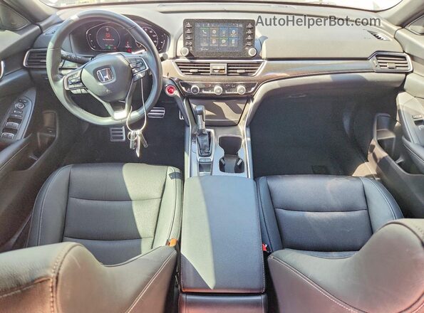 1HGCV1F37KA133519 2019 HONDA ACCORD Белый Вид панели приборов