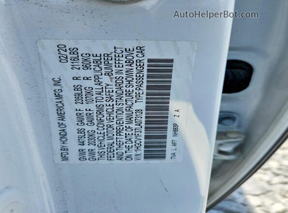 1HGCV1F37LA073128 2020 HONDA ACCORD Белый Вид подкапотного пространства