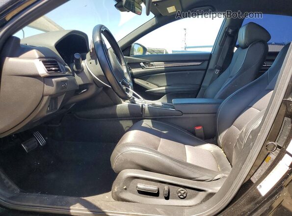 1HGCV1F37MA049493 2021 HONDA ACCORD Черный Вид салона спереди